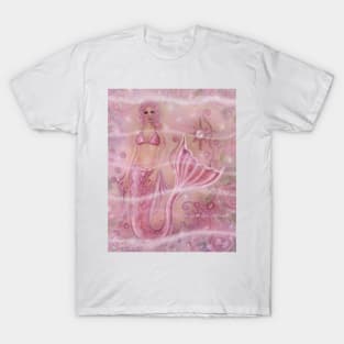 Pink hope mermaid art by Renee Lavoie T-Shirt